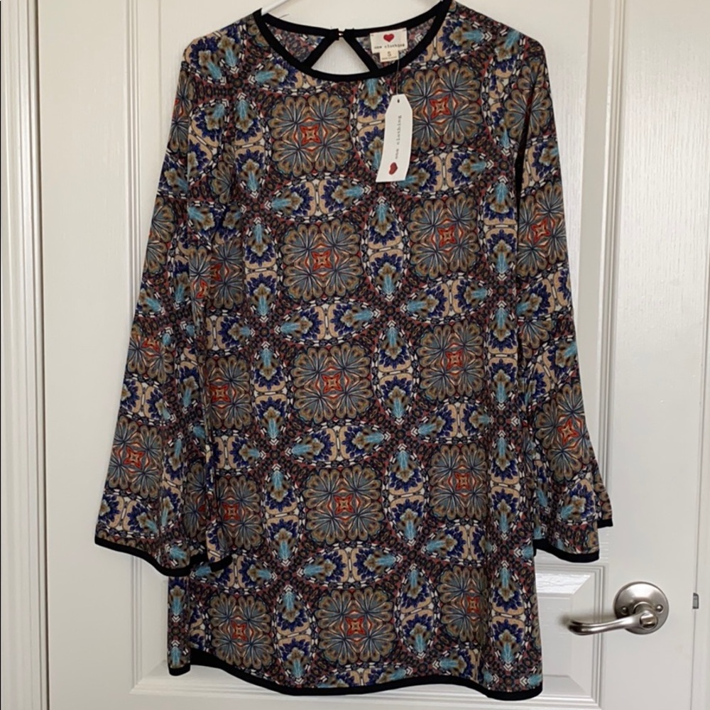 One Clothing multi colored, bell sleeved top